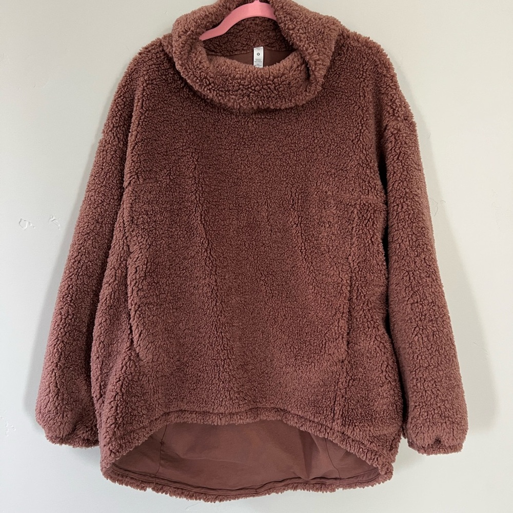 Lululemon Plush Sherpa Fleece Pullover – Size 12 (Dusty Rose)